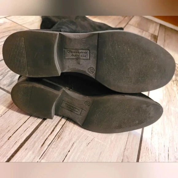 ANNA CORI Crosta Negru black suede over the knee designer luxury boots Wmn's 7.5 - Picture 11 of 16